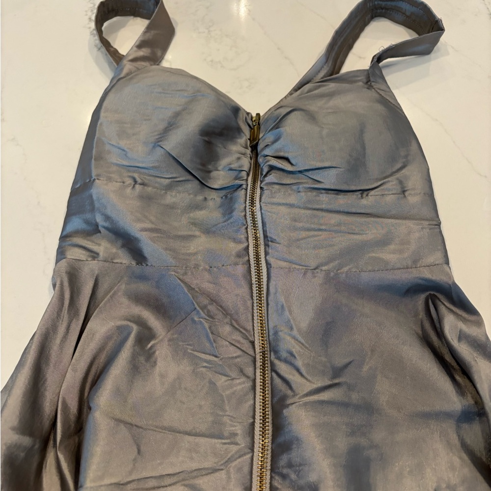 Romeo & Juliet Couture Silver Ruffle Mini Dress - Picture 3 of 10